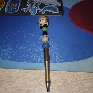 Decorative Gold and Blue Pen